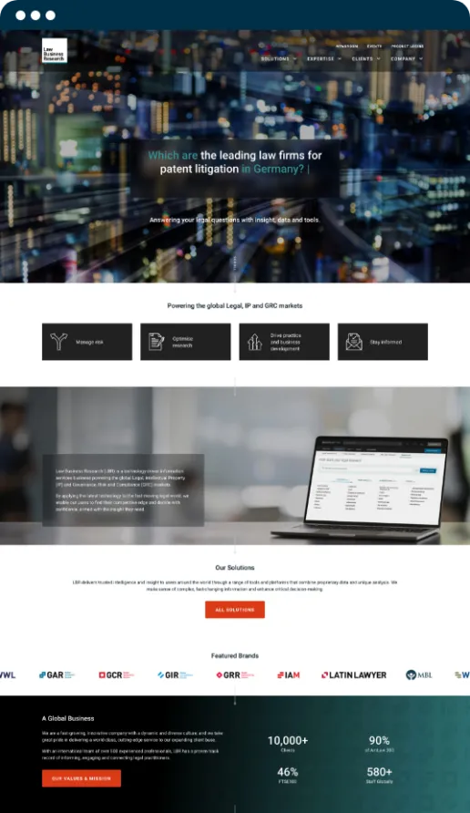 Law Business Research web design case study