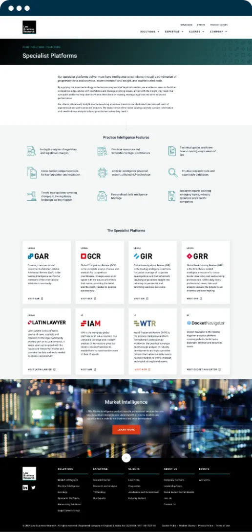 Law Business Research web design case study
