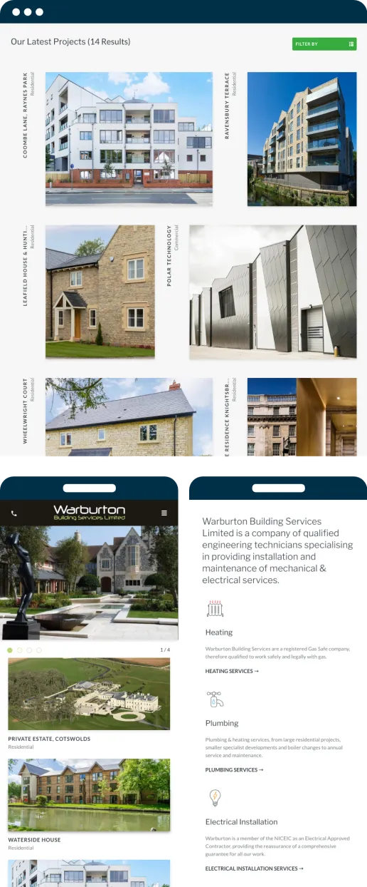 Warburton Builders web design