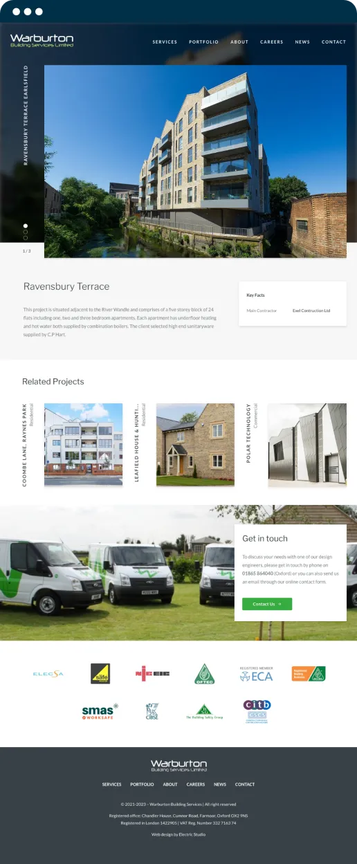 Warburton Builders web design