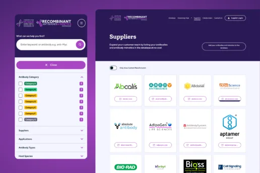 Animal Free Database web design